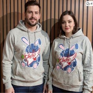 BKYS Gray and White Hooded sweatshirt Sz‎ S Unisex